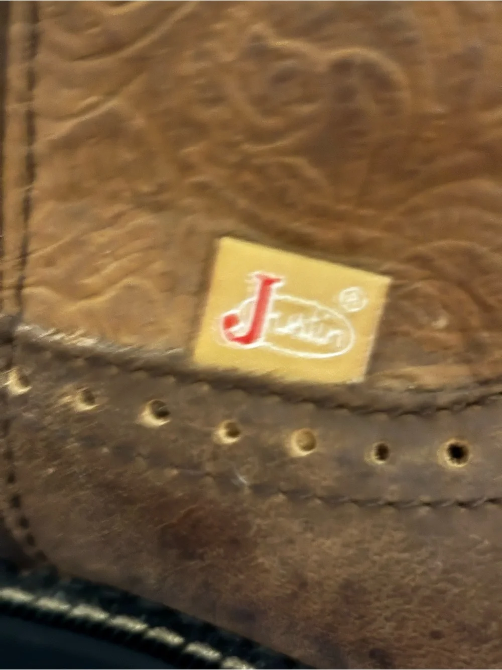 Justin Boots Brown Embossed Kids Western Boots
